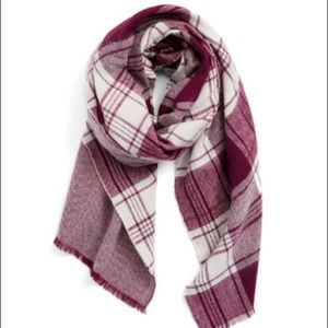 Halogen Plaid Reversible Blanket Scarf